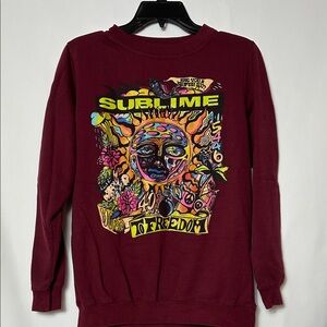 Sublime Sweatshirt Women’s Size Medium Maroon Long Sleeve Graphic Front Pullover